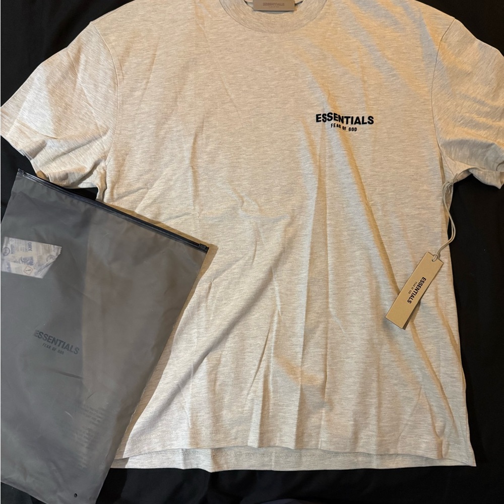 Essentials Fear Of God light oatmeal tee 1/2 oversized